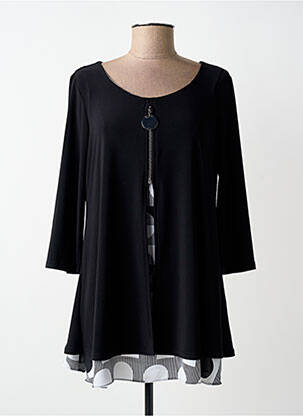 Tunique manches longues col rond noir JOSEPH RIBKOFF femme