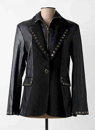 Veste simili cuir coupe cintrée noir LOLA CASADEMUNT femme