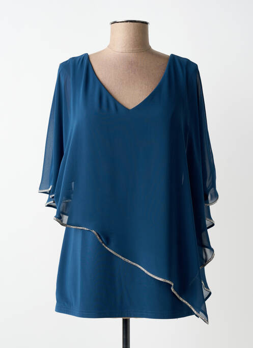 Top stretch manches courtes bleu JOSEPH RIBKOFF femme