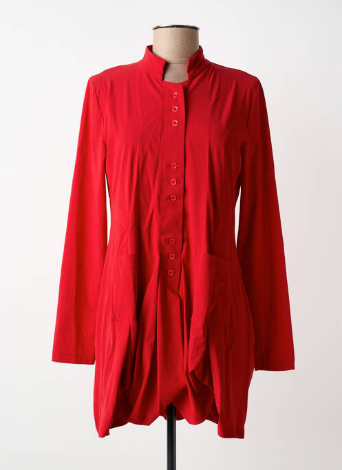 Veste casual col rond rouge INDIES femme