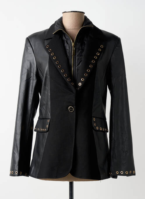 Veste simili cuir coupe cintrée noir LOLA CASADEMUNT femme
