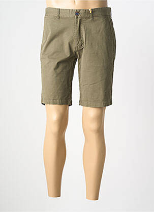 Bermuda tissage popeline taille normale vert TERRITOIRE D'HOMME homme