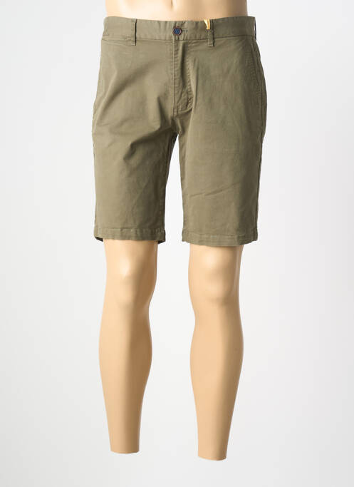 Bermuda tissage popeline taille normale vert TERRITOIRE D'HOMME homme