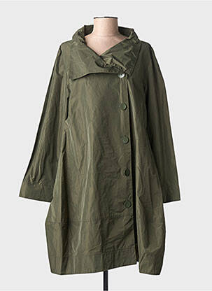 Imperméable manches longues sans capuche vert JOSEPH RIBKOFF femme