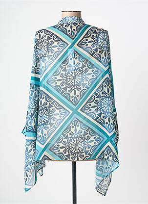 Tunique manches longues légère et transparente bleu LESLIE femme
