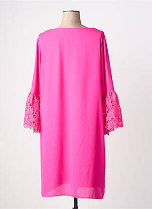 Robe mi-longue coupe fluide manches 3/4 rose JOSEPH RIBKOFF femme