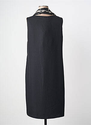 Robe mi-longue imprimé fleurs sans manche noir ELENA MIRO femme