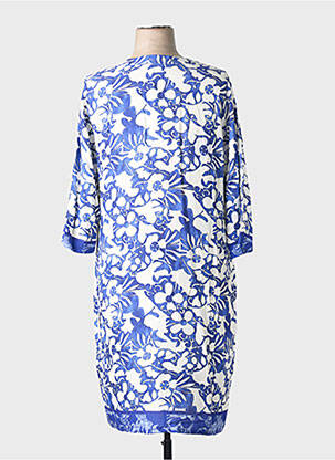 Robe mi-longue manches 3/4 manches 3/4 bleu LIKE ME. femme
