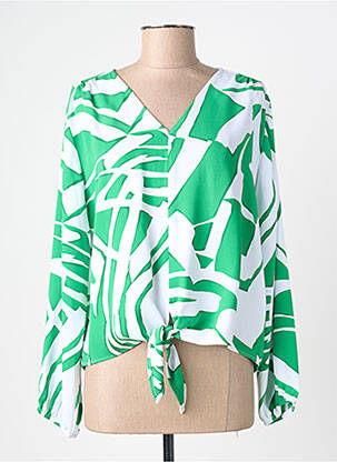 Blouse imprimé fantaisie manches longues vert JOSEPH RIBKOFF femme