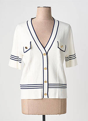 Gilet manches courtes fermeture boutonnée sur le devant beige LOLA CASADEMUNT femme