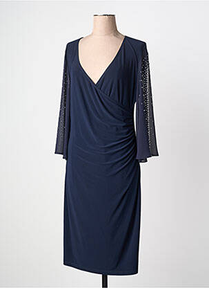 Robe mi-longue manches 3/4 manches 3/4 bleu JOSEPH RIBKOFF femme