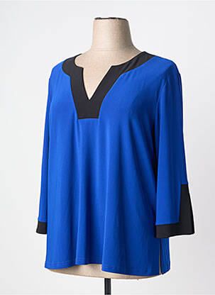Top stretch manches 3/4 bleu JOSEPH RIBKOFF femme