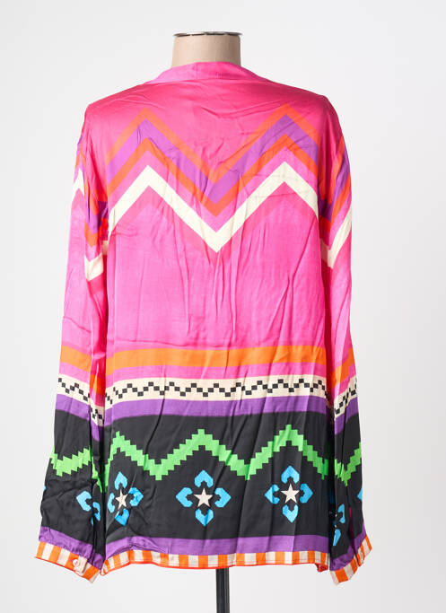 Blouse imprimé fantaisie manches longues rose GRACE femme