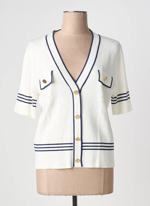 Gilet manches courtes fermeture boutonnée sur le devant beige LOLA CASADEMUNT femme