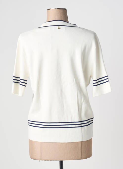 Gilet manches courtes fermeture boutonnée sur le devant beige LOLA CASADEMUNT femme