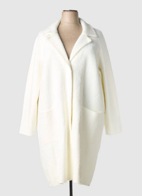 Manteau long poches sans capuche blanc JOSEPH RIBKOFF femme