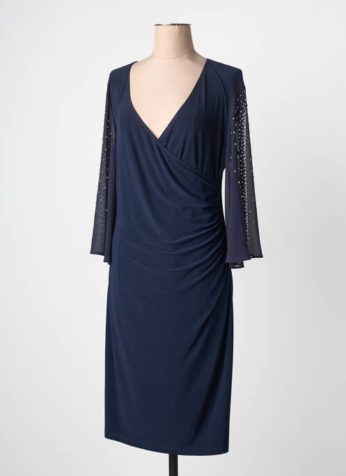 Robe mi-longue manches 3/4 manches 3/4 bleu JOSEPH RIBKOFF femme