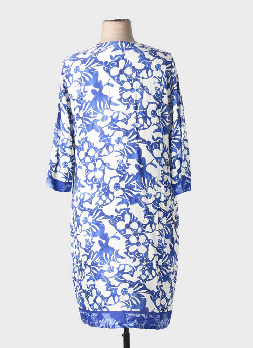 Robe mi-longue manches 3/4 manches 3/4 bleu LIKE ME. femme