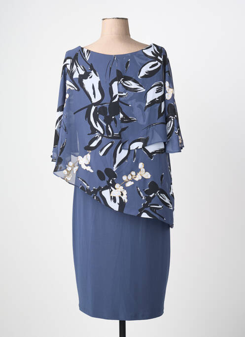 Robe mi-longue imprimé fleurs manches courtes gris JOSEPH RIBKOFF femme