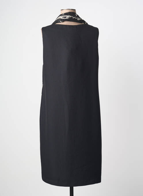 Robe mi-longue imprimé fleurs sans manche noir ELENA MIRO femme