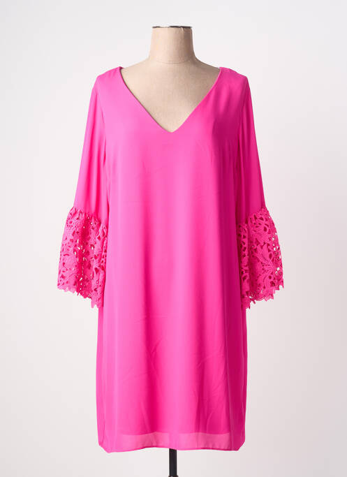 Robe mi-longue manches 3/4 manches 3/4 rose JOSEPH RIBKOFF femme