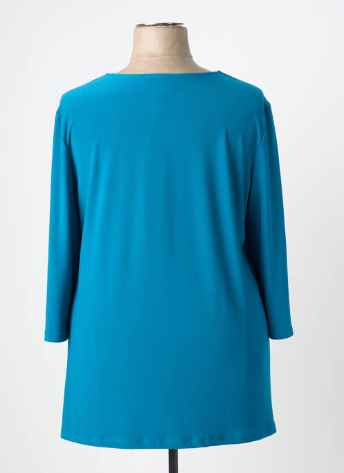 Top stretch manches 3/4 bleu JOSEPH RIBKOFF femme