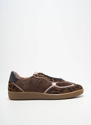Baskets nubuck talon plat jusqu'à 3cm marron REQINS femme