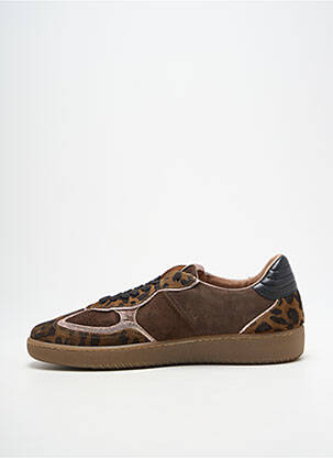 Baskets nubuck talon plat jusqu'à 3cm marron REQINS femme