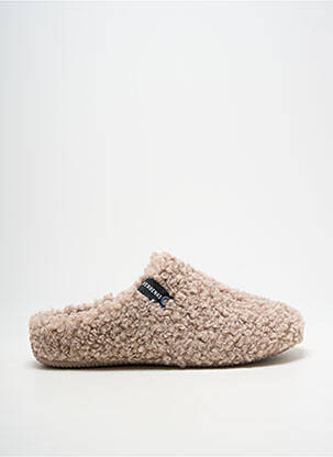 Chaussons/pantoufles bout rond talon plat jusqu'à 3cm beige VERBENAS femme