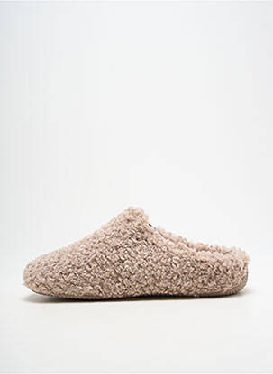 Chaussons/pantoufles bout rond talon plat jusqu'à 3cm beige VERBENAS femme