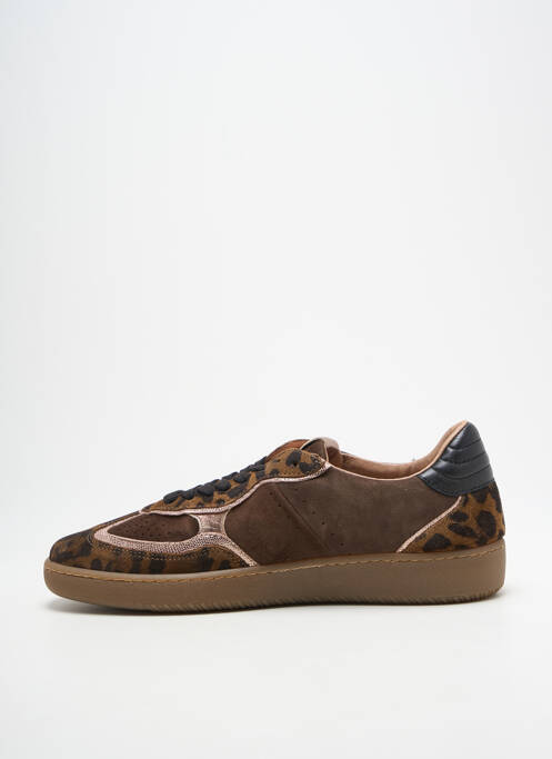 Baskets nubuck talon plat jusqu'à 3cm marron REQINS femme
