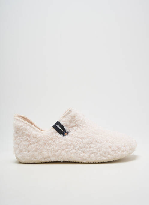 Chaussons/pantoufles bout rond talon plat jusqu'à 3cm beige VERBENAS femme