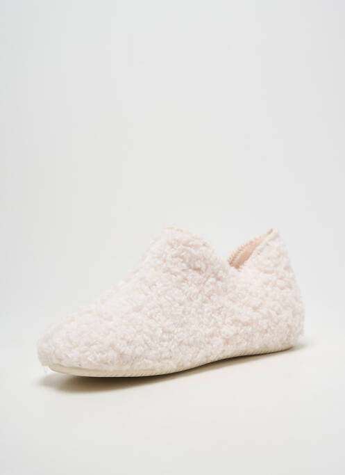 Chaussons/pantoufles bout rond talon plat jusqu'à 3cm beige VERBENAS femme