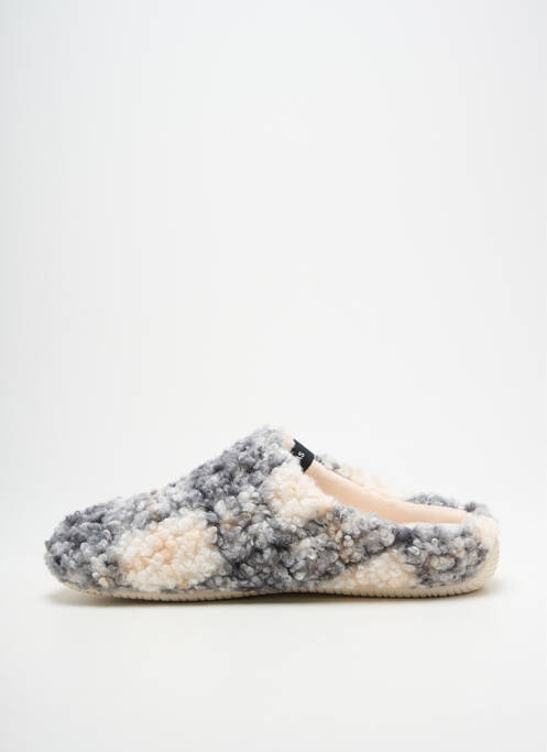 Chaussons/pantoufles bout rond talon plat jusqu'à 3cm gris VERBENAS femme