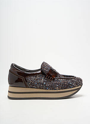 Mocassins matière lisse talon de 4 à 6cm marron SOFTWAVES femme