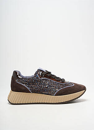 Baskets nubuck talon de 4 à 6cm marron SOFTWAVES femme