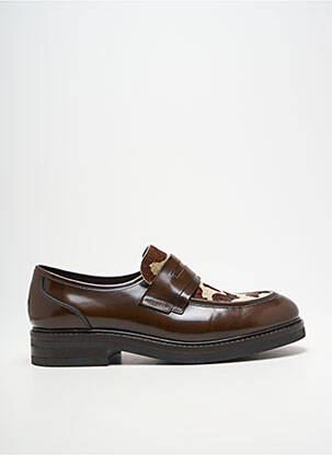 Mocassins tissage satiné talon plat jusqu'à 3cm marron MURATTI femme