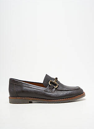 Mocassins tissage satiné talon plat jusqu'à 3cm marron ALIWELL femme