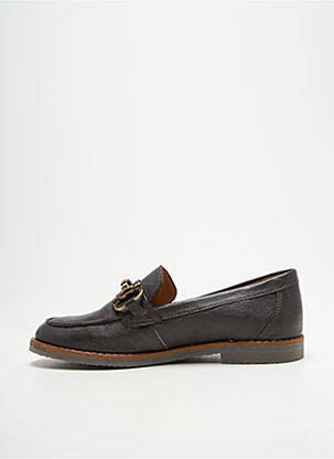 Mocassins tissage satiné talon plat jusqu'à 3cm marron ALIWELL femme
