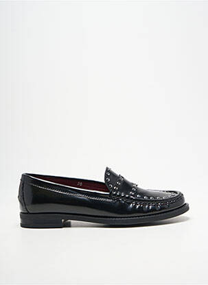 Mocassins tissage satiné talon plat jusqu'à 3cm noir ALIWELL femme
