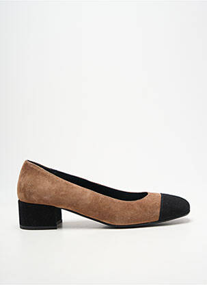 Escarpins bout carré talon de 4 à 6cm marron REQINS femme