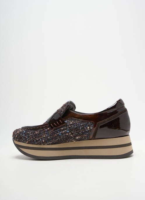 Mocassins matière lisse talon de 4 à 6cm marron SOFTWAVES femme