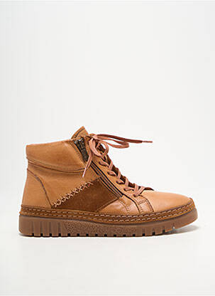 Baskets fermeture zip et lacets talon plat jusqu'à 3cm marron COCO ET ABRICOT femme