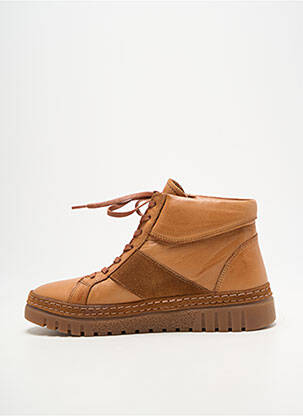 Baskets fermeture zip et lacets talon plat jusqu'à 3cm marron COCO ET ABRICOT femme