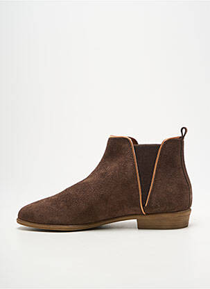 Bottines/boots bout rond talon plat jusqu'à 3cm marron COCO ET ABRICOT femme