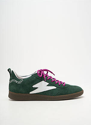 Baskets nubuck talon plat jusqu'à 3cm vert SEMERDJIAN femme