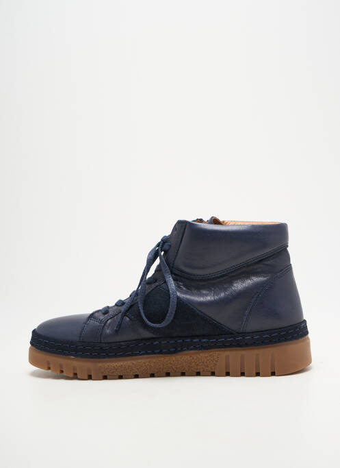 Baskets fermeture zip et lacets talon plat jusqu'à 3cm bleu COCO ET ABRICOT femme