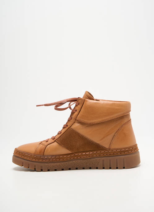 Baskets fermeture zip et lacets talon plat jusqu'à 3cm marron COCO ET ABRICOT femme