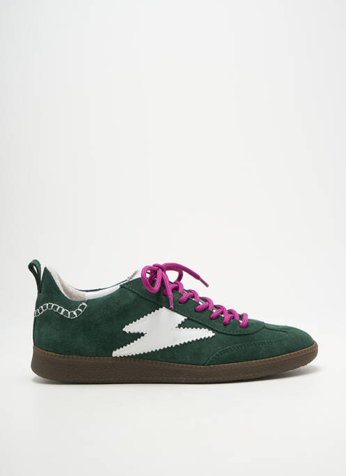 Baskets nubuck talon plat jusqu'à 3cm vert SEMERDJIAN femme