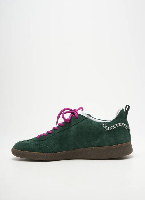 Baskets nubuck talon plat jusqu'à 3cm vert SEMERDJIAN femme